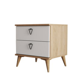 Hanah Home Versa-Ce 3636 Mesilla de Noche Roble y Blanco